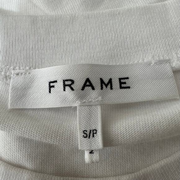 Frame‎ Cotton Frankie White Puff Sleeve Tee  Size S - Picture 13 of 16